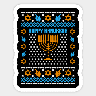 Happy Hanukkah Ugly Christmas Sweater Sticker